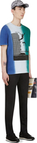 Thumbnail for your product : Raf Simons Blue & Green Graphic Short Sleeve Sweatshirt