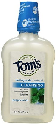 Tom's of Maine Cleansing Mouthwash, Peppermint Baking Soda, 16-Ounce, 3 Count