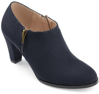 navy booties heels
