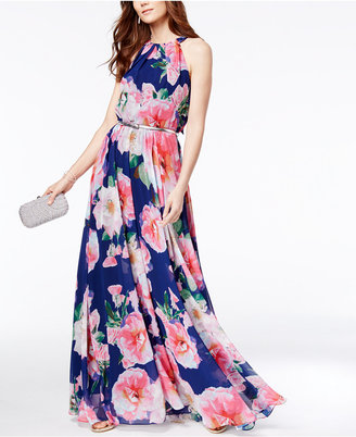 INC International Concepts Petite Floral-Print Halter Maxi Dress, Created for Macy's