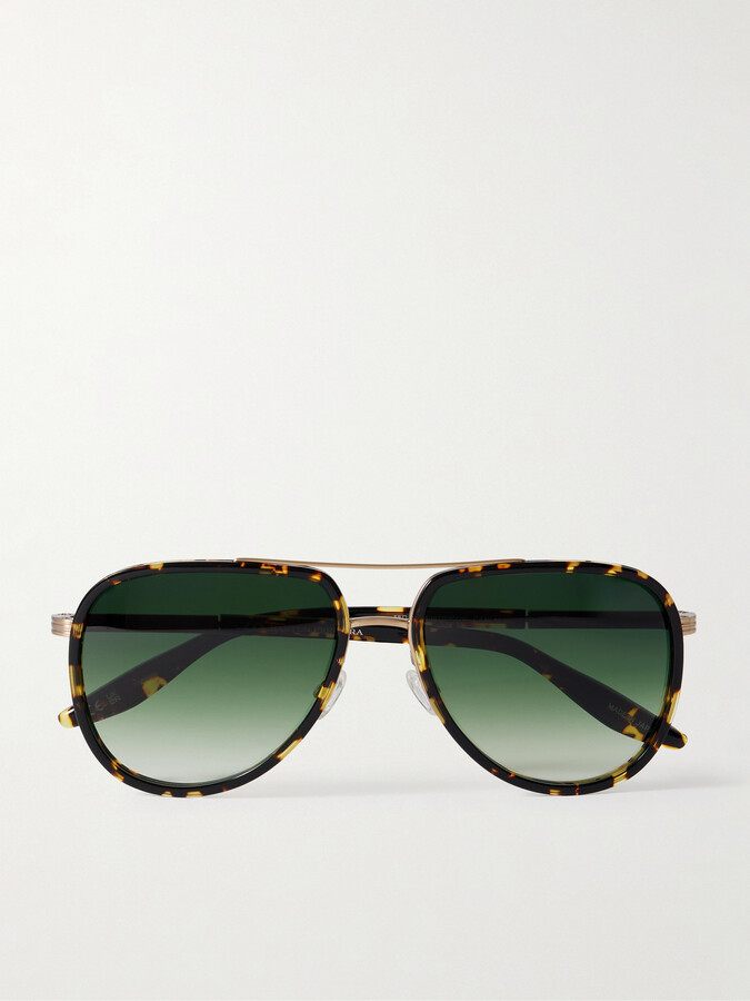 Barton Perreira Cani Aviator-style Tortoiseshell Acetate And Titanium Sunglasses - One size