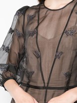 Thumbnail for your product : Fleur Du Mal Embroidered Butterfly Midi Dress