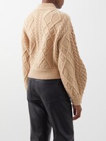 Thumbnail for your product : Stella McCartney Cable-knit Wool Zipped Cardigan - Camel