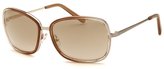 Thumbnail for your product : Calvin Klein Women's Square Transparent-Brown-Gold Sunglasses