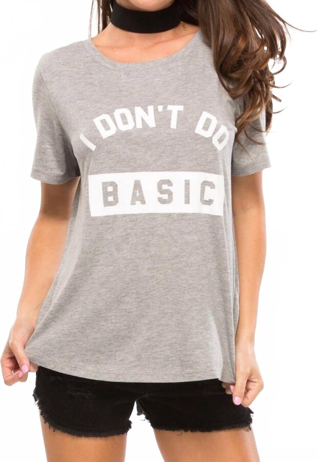 South Parade I Don't Do Basic Lola Loose Tee In Gray