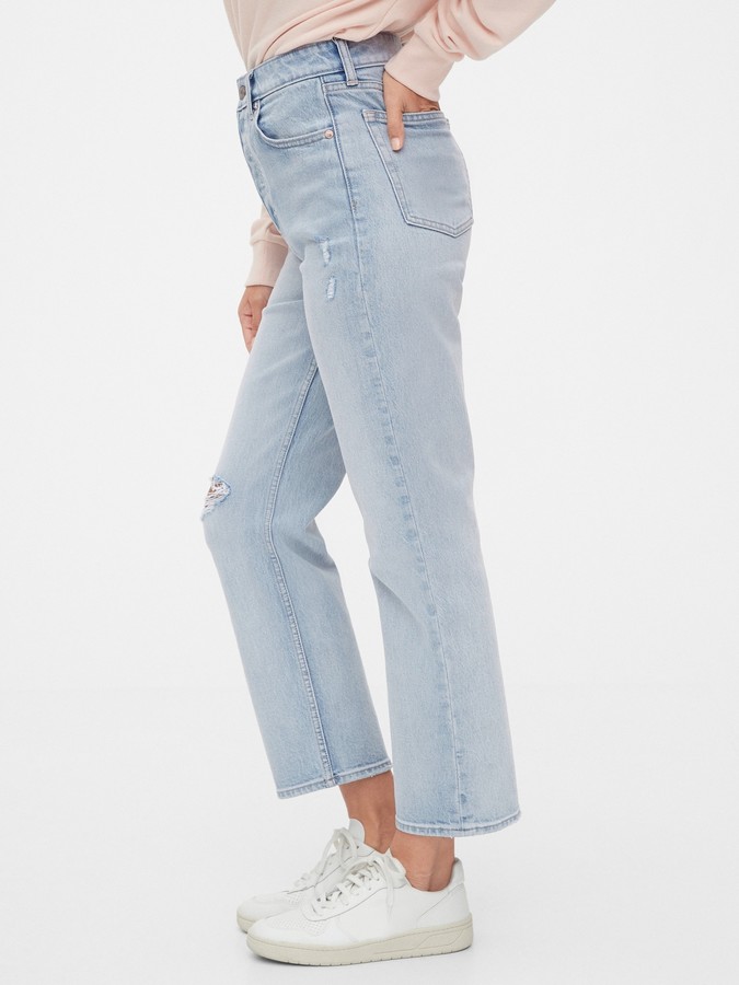 gap high rise cheeky straight jeans
