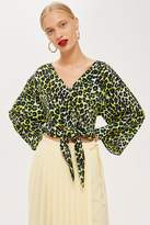 Thumbnail for your product : Topshop Womens Leopard Print Tie Front Blouse - Multi