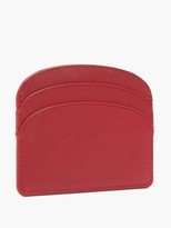 Thumbnail for your product : A.P.C. Half Moon Saffiano-leather Cardholder - Dark Red