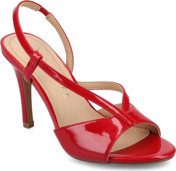 Journee Collection Journee Women's Varra Medium and Wide Width Dress Sandals, Patent/Nude 7W