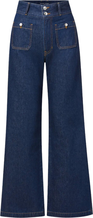 Veronica Beard Taylor high-rise patch-pocket jeans