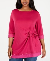 Thumbnail for your product : Belldini Size Embellished Chiffon-Trim Tunic
