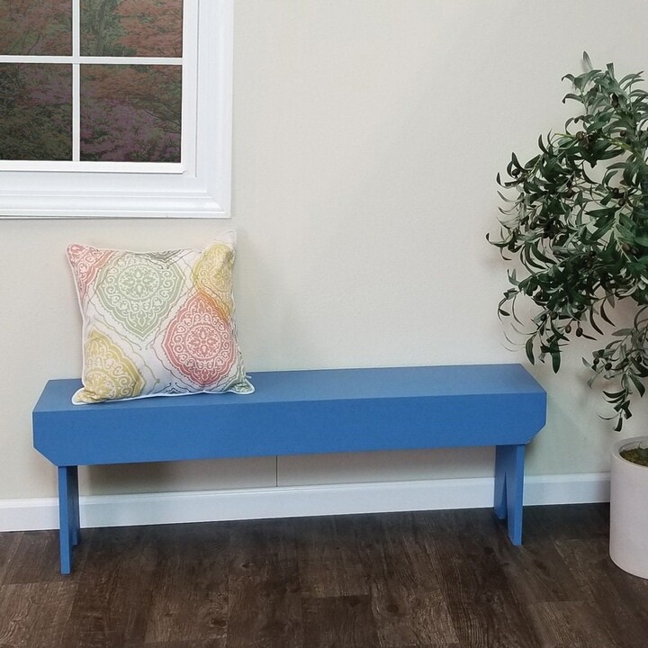 4' Primitive Bench, Solid Knotty Pine Country Farmhouse Entryway Bench