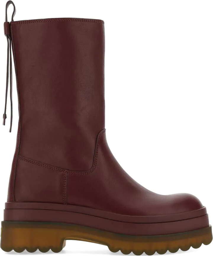 Red(V) Leather Boots