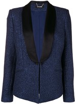 Thumbnail for your product : Styland Satin Trim Glittered Crepe Blazer