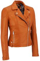 Thumbnail for your product : Black Rivet Womens Faux-Leather Cycle Jacket W/ Quilted Shoulders