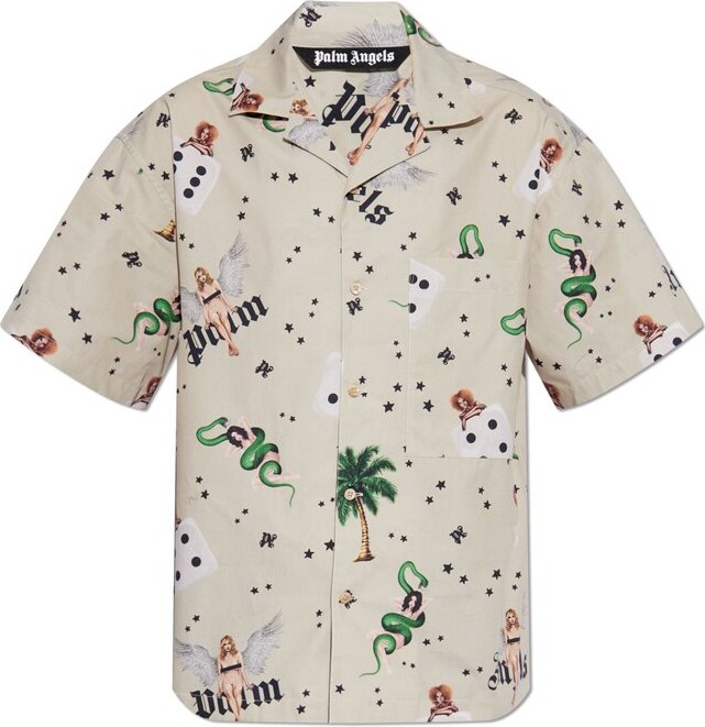 Palm Angels All-Over Graphic Printed Bowling Shirt