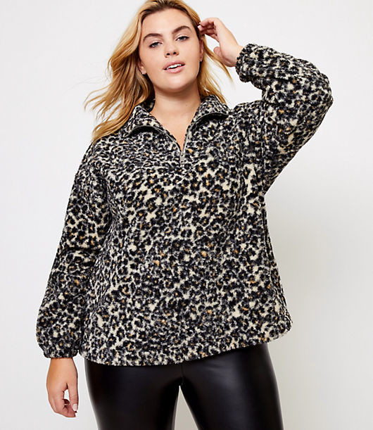 loft sherpa zip sweatshirt