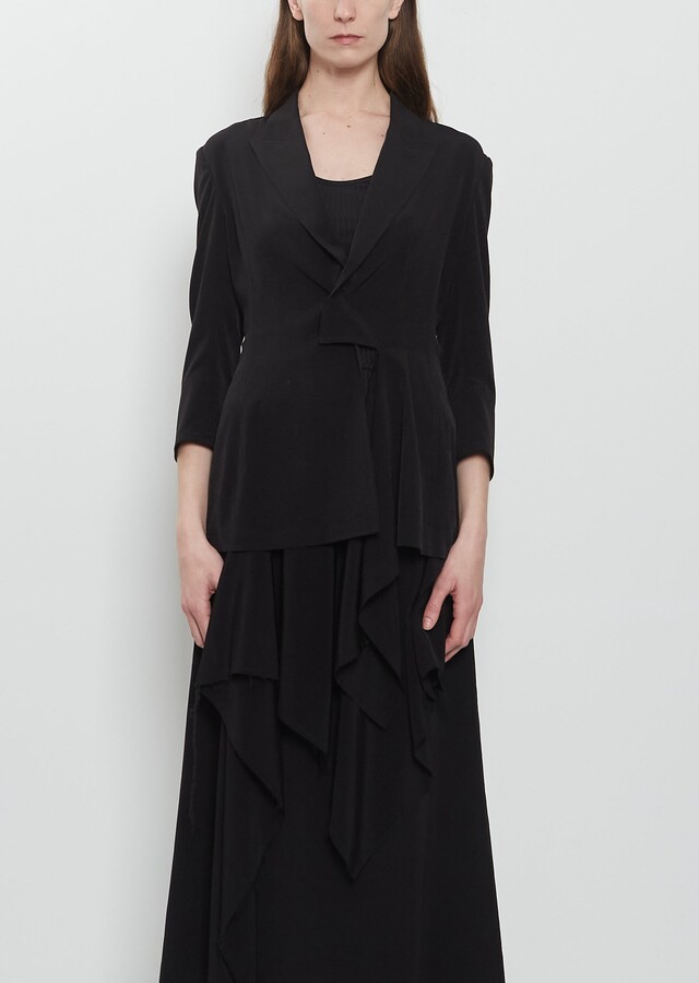Y's Drape Detail Crepe Jacket