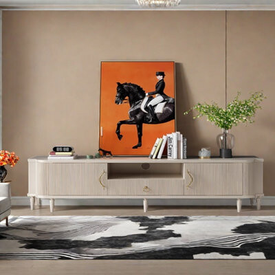 Wu's StylishVault Light luxury design simple solid wood TV cabinet