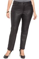Thumbnail for your product : NYDJ Plus Size Sheri Coated Skinny Jeans, Black Wash