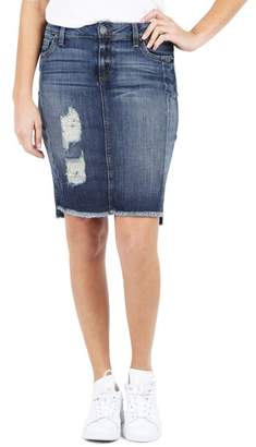 KUT from the Kloth Ripped High/Low Denim Skirt