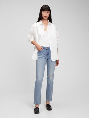 Gap Mid Rise Classic Straight Jeans with Washwell