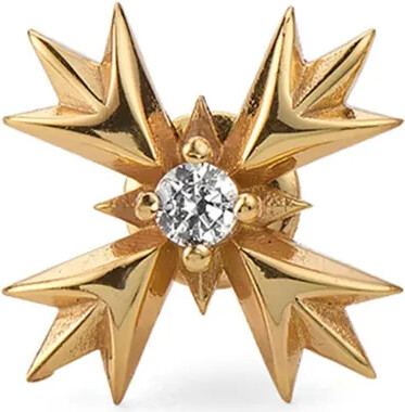 キーホルダー・キーリング emanuele bicocchi SINGLE EARRING CREST (MLE4GSILVER GOLD) Emanuele Bicocchi Crest crystal-embellished Earring | Gold