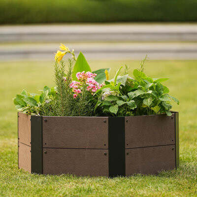 Arlmont & Co. Hexagon Raised Garden Bed Kit 6-Panel Wood Look Planter Box for Indoor & Outdoor