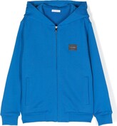 Thumbnail for your product : Dolce & Gabbana Children Logo-Patch Zip-Up Hoodie