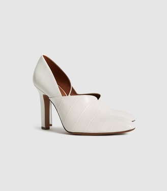 Reiss Amelie - Leather High Heels in Off White