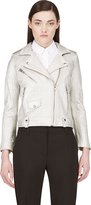 Thumbnail for your product : IRO Silver Lambskin Leather Biker Jacket