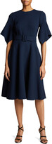 Thumbnail for your product : Oscar de la Renta Wool-Blend Belted Midi Dress