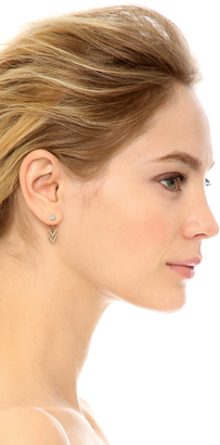 Rebecca Minkoff Double V Front & Back Earrings