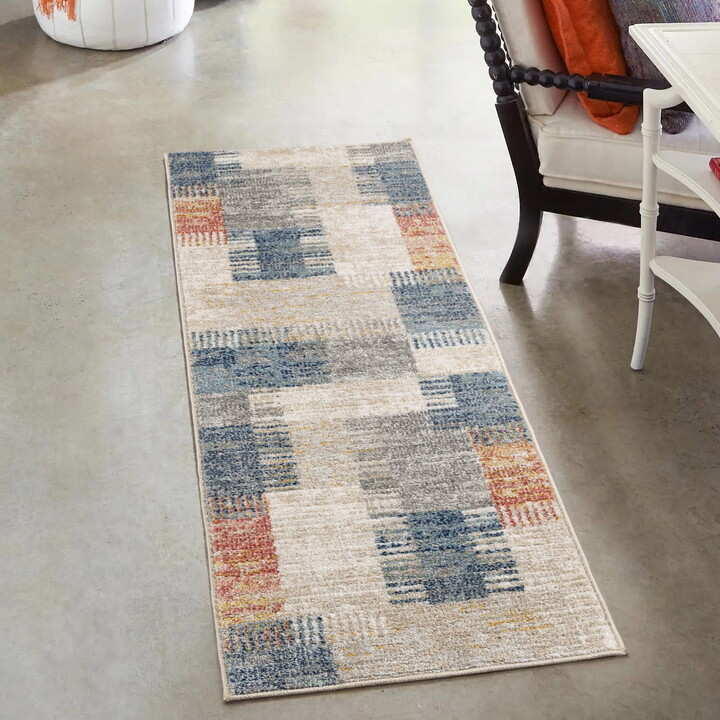 Gertmenian Winsor Julien Modern Patchwork Multi Area Rug, 2x8