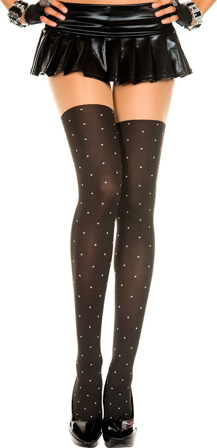 Music Legs Women’s Polka dot thigh hi look spandex pantyhose