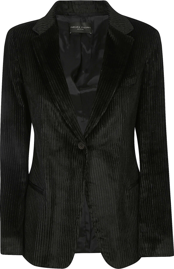 black corduroy blazer womens