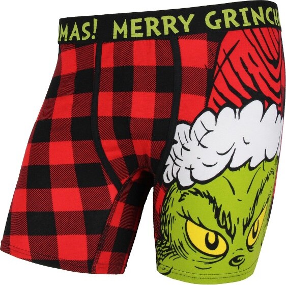Seven Times Six Dr. Seuss The Grinch Merry Grinchmas Santa Grinch Boxer