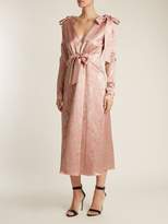 Thumbnail for your product : Rochas Bow Shoulder Floral Jacquard Midi Dress - Womens - Pink Gold