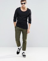 Thumbnail for your product : ASOS Muscle Long Sleeve T-Shirt With Scoop Neck In Black