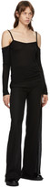 Thumbnail for your product : Ann Demeulemeester Black Cold Shoulder Long Sleeve T-Shirt
