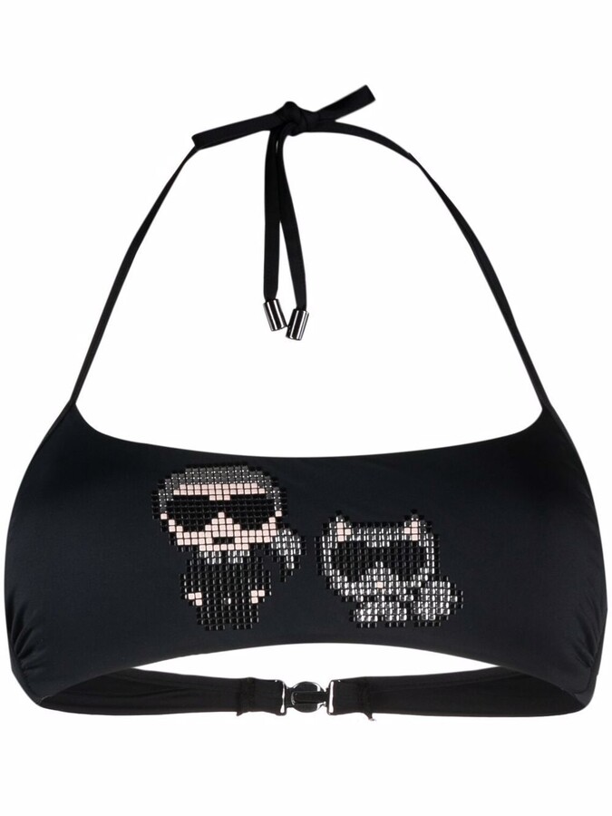 Karl Lagerfeld Paris Ikonik rhinestoneembellished bikini top