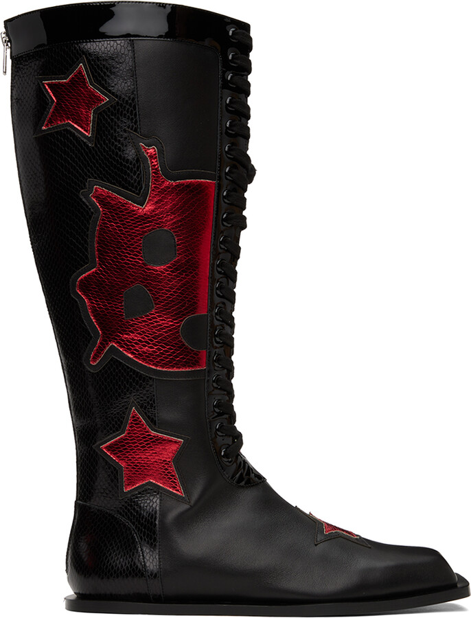 ANDREJ GRONAU SSENSE Exclusive Black Beetle Boxing Boots ShopStyle