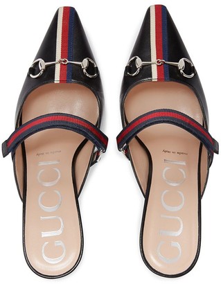Gucci Mid-heel slide with Web