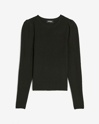 Express Fitted Ribbed Puff Sleeve Sweater
