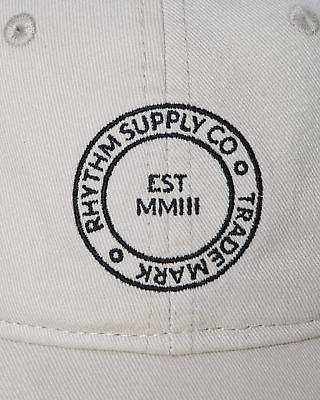rhythm New Men's Trademark Strapback Cap Cotton White N/A