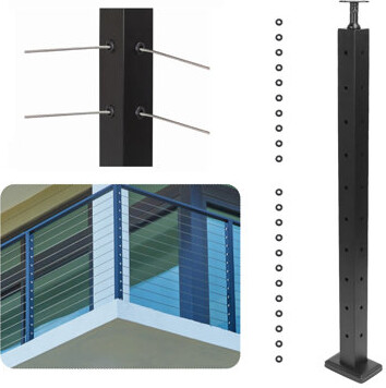 Sidasu 36" L-drilled Cable Railing Post Corner Post