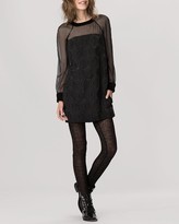 Thumbnail for your product : Maje Dress - Kendra Sheer Embroidered