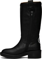 Thumbnail for your product : MM6 MAISON MARGIELA Kids Black Leather Zip-Up Boots