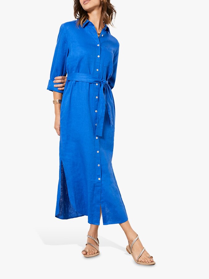 Linen midi dress uk Clearance
