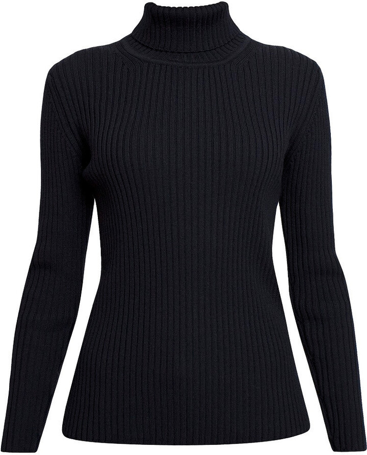 Rumour London Black Mia Ribbed Turtleneck Sweater